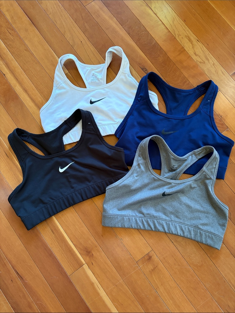 Nike Women’s Racerback Sports Bra Set — Black, White, Navy, Gray